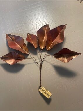 Terrain Handcrafted Copper Leaf Wall Accent with terrain Tag